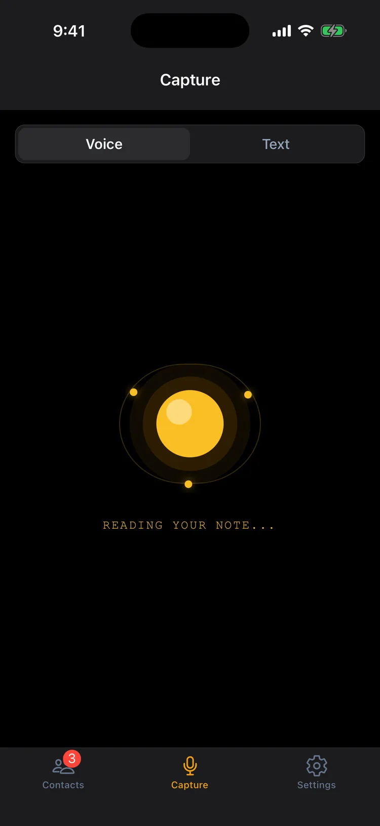 Voice note transcribing automatically in Memglow